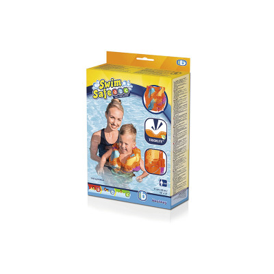 Bestway Manchons Gonflables Textile Doux Sécurité Bébé Couleur Assortie UPF 50 38x14cm 1-3 Ans Plage et Piscine 32182
