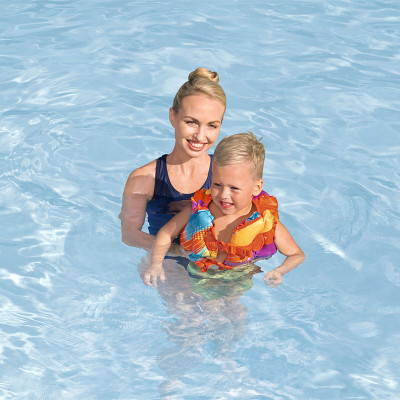 Bestway Manchons Gonflables Textile Doux Sécurité Bébé Couleur Assortie UPF 50 38x14cm 1-3 Ans Plage et Piscine 32182