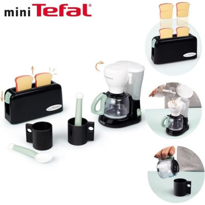 Set petit déjeuner Tefal - Smoby - Grille pain  cafetiere  tasses et cuilleres - Dés 3 ans