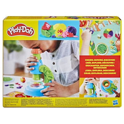 Play-Doh Mon petit microscope, pâte a modeler, 9 accessoires et 5 couleurs, des 3 ans