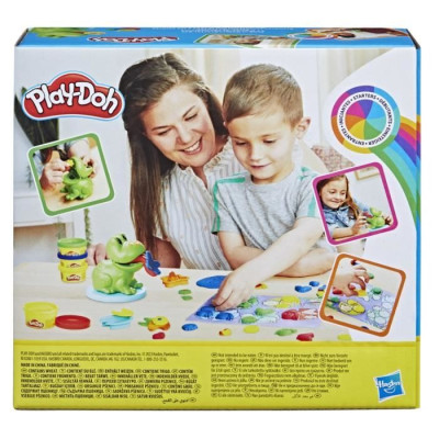 Play-Doh classique La grenouille des couleurs - 4 pots de pâte a modeler, jouets préscolaires