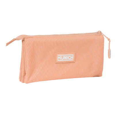 Trousse Fourre-Tout Triple Munich Basic Pêche 22 x 12 x 3 cm