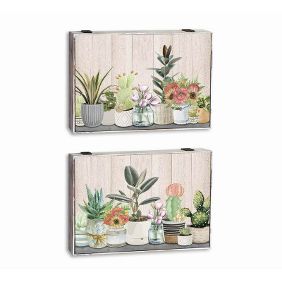 Couvercle DKD Home Decor Compteur Plante Bois MDF 2 Unités 46,5 x 6 x 31,5 cm Couvercle DKD Home Decor Compteur Plante Bois MDF 2 Unités 46,5 x 6 x 31,5 cm