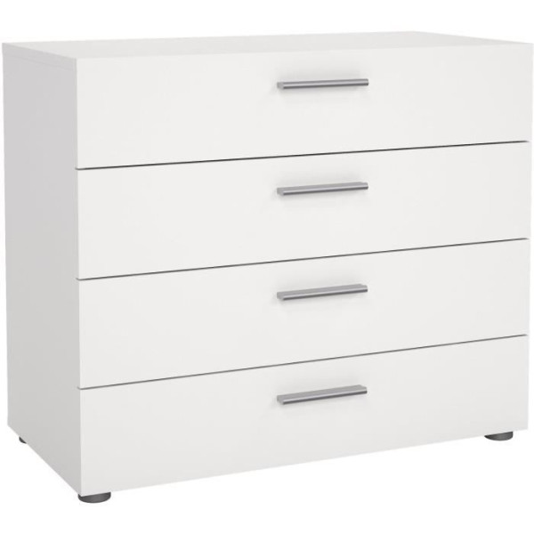 Commode  NASH 4 tiroirs - Décor Blanc - L 80 x P 40 x H 68,5 cm
