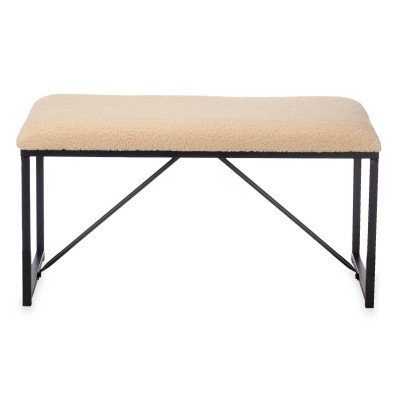 Banc Beige Métal Tissu 81 x 42 x 38 cm