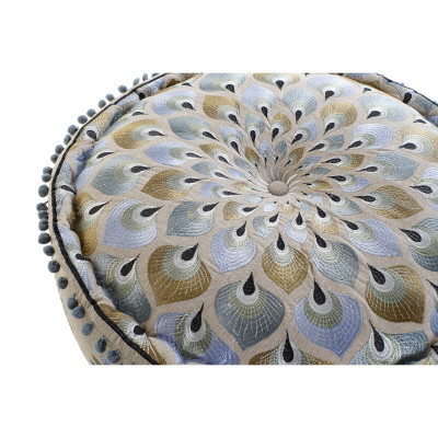 Pouf DKD Home Decor Bleu Beige