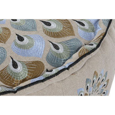 Pouf DKD Home Decor Bleu Beige