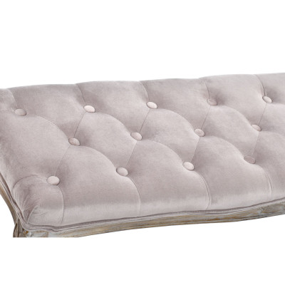 Banquette DKD Home Decor Rose Naturel Bois d'hévéa 112 x 38 x 48 cm