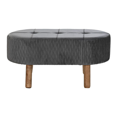 Banquette DKD Home Decor   Gris Naturel Gris foncé Bois 80 x 46 x 38 cm