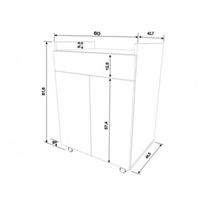 HARMONY Desserte de cuisine L 60cm - Blanc mat