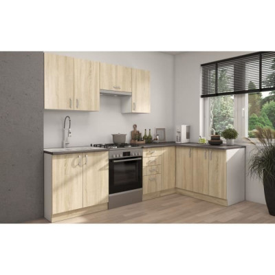 SARA Meuble hotte - Décor chene sonoma - L60 x P31 x H71,5 cm