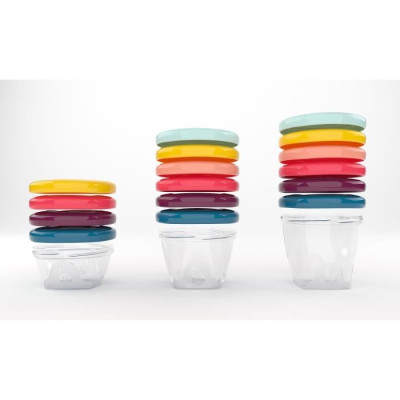 BABYMOOV Babybols Kit XXL MultiSet 12 pots de conservation  3 cuilleres souples