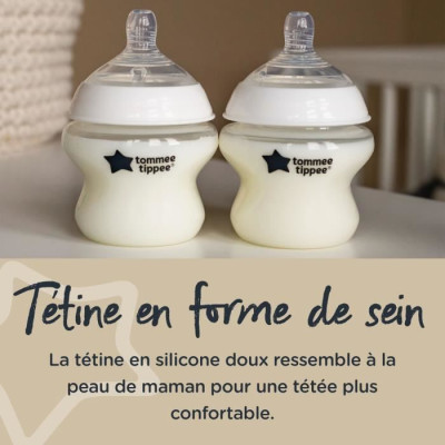 TOMMEE TIPPEE - Lot de 6 biberons Closer to Nature - 260ml - Multicolore