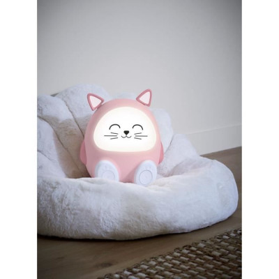 Enceinte lumineuse  veilleuse - BIGBEN - Chat - Bluetooth 5.0, 15W, Veilleuse réglable, Minuterie, Batterie USB-C