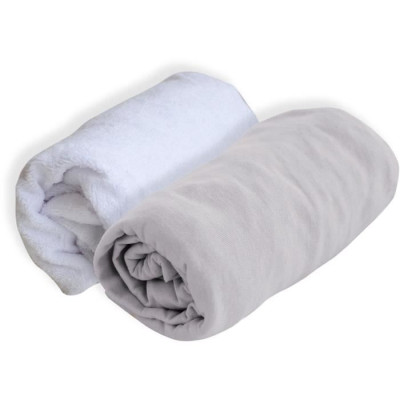 DOMIVA Drap housse  Alese Uni - 100% Coton - Traité Sanitized - Perle - 60 x 120 cm