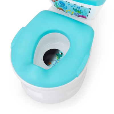 BABY EINSTEIN Pot  Réducteur de Toilette 2 en 1, Systeme innovant d'apprentissage de la propreté, Chasse d'eau avec musique