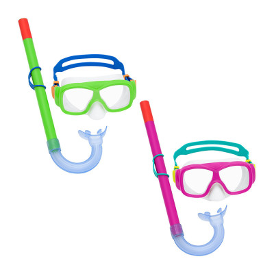 Bestway Ensemble Masque et Tube Adulte Soupape de Purge Couleur Assortie 14 Ans Plage et Piscine 24029
