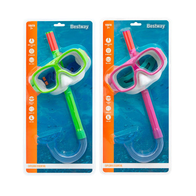 Bestway Ensemble Masque et Tube Adulte Soupape de Purge Couleur Assortie 14 Ans Plage et Piscine 24029