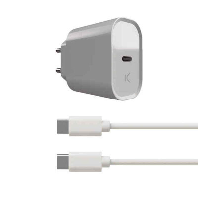Chargeur Mural  Câble USB C KSIX Blanc 20W