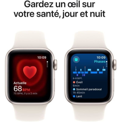 Apple Watch SE GPS - 40mm - Boîtier Starlight Aluminium - Bracelet Starlight Sport Band - S/M