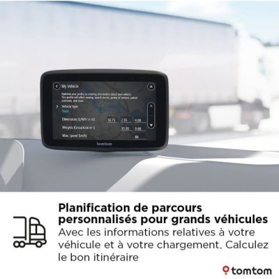 GPS - TOMTOM - GO Professional 6 EU 2eme Génération - Cartes Europe, Services Pro, Écran Tactile