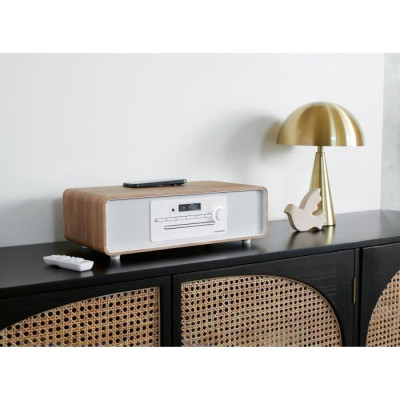 Micro-chaîne Bluetooth - THOMSON - Blanche et Noire - Radio FM/CD/MP3/USB, 60W, Égaliseur