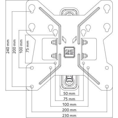 ONE FOR ALL WM2241 Support mural inclinable (15) et orientable (180) pour TV de 13 a 43 (33 a 109cm) - Poids max : 30kg