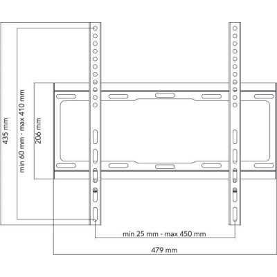 ONE FOR ALL WM2411 - Support mural TV Support plat pour écran 32-65''/81-165cm - Pour TV max 100kgs - 25mm du mur