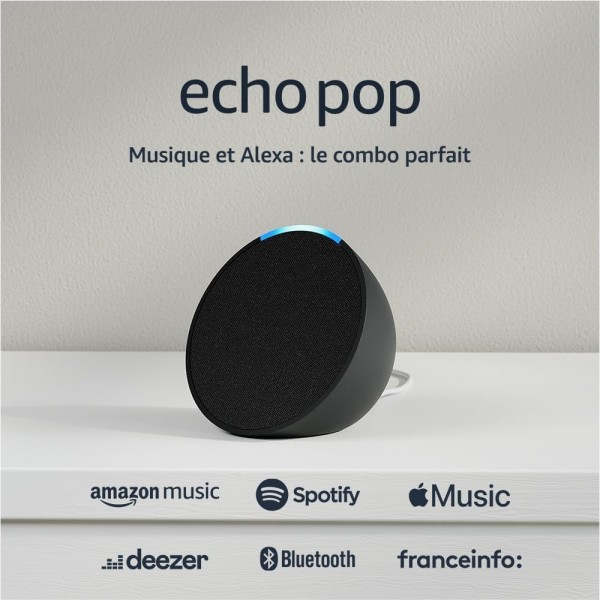 Enceinte Echo Pop connectée Bluetooth et Wi-Fi Anthracite