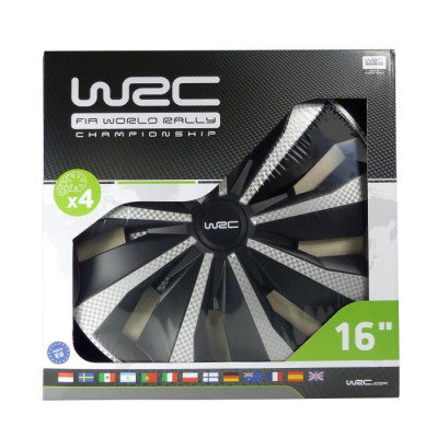 WRC Boîte 4 enjoliveurs 16" Carbon style