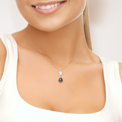 PERLINEA- Collier Perles de Culture de Tahiti 8-9 mm- Bijou Femme