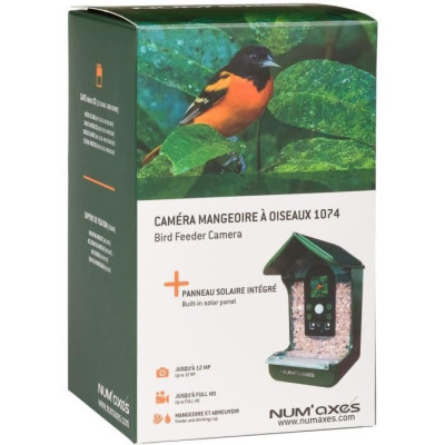 Mangeoire / abreuvoir pour oiseaux avec caméra intégrée - NUM'AXES - CAM1074 - 120  - Vert