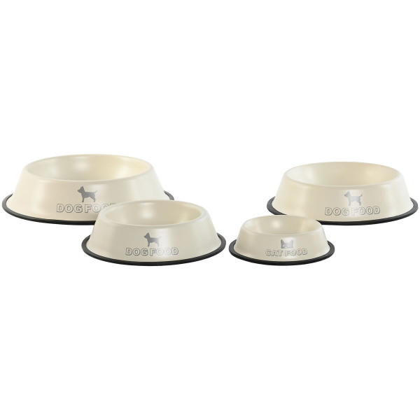 Mangeoire pour chiens Home ESPRIT Beige Caoutchouc Métal 200 ml 600 ml 700 ml 1 L 29 X 29 X 6,5 cm