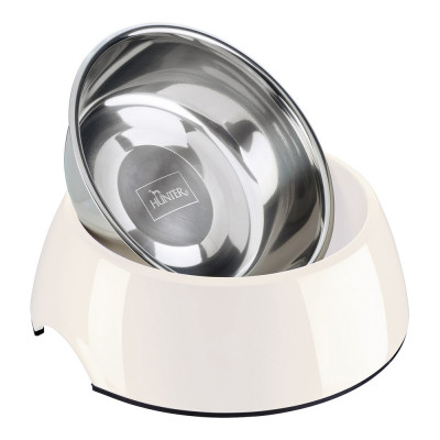 Mangeoire pour chiens Hunter Acier inoxydable Mélamine Blanc (14,5 x 14,5 x 7 cm)