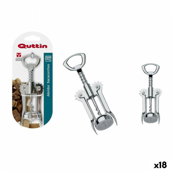 Ouvre-bouteille avec tire-bouchon Quttin Acier inoxydable 16,5 cm (18 Unités)