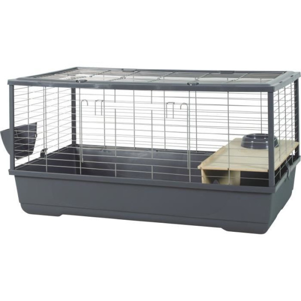 Cage rongeur - Zolux - Néolife Connect - Pour lapin et cochon d'inde - 101.5 x 54 x 51 cm - Gris