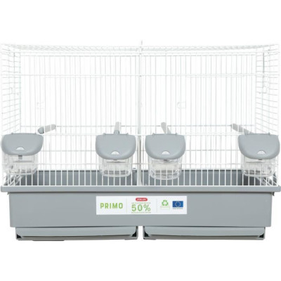 Cage d'élevage oiseaux - Zolux - Primo Cati - Pour canari mandarin - 57 x p34.5 x 41 cm - Blanc et gris