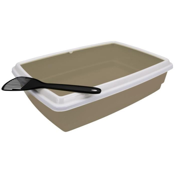 Bac a litiere avec rebord  Pelle - AIME - Pour chat - Violet - 44 x 34 x 11 cm