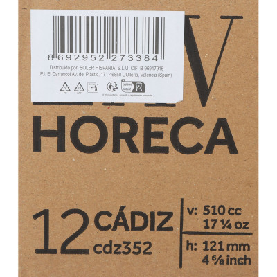 Verre d'eau LAV Cadiz 510 ml (12 Unités)