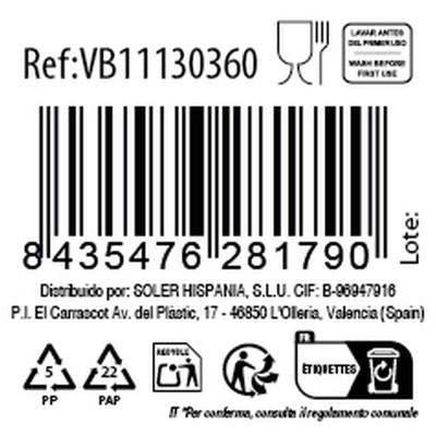Verre en Verre La Mediterránea Taska 360 ml (12 Unités)
