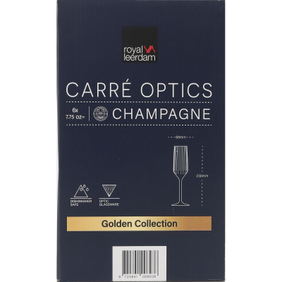 Coupe de champagne Inde Carre optics 6 Pièces