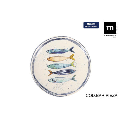 Assiette à dessert La Mediterránea Peixe Ø 20 cm (12 Unités)