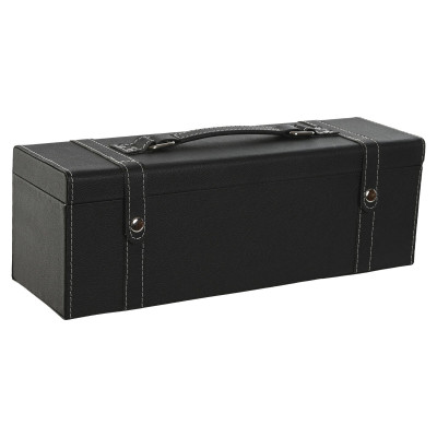 Set d'Accessoires pour Vin Home ESPRIT Noir Gris Cuir 36 x 11 x 12 cm