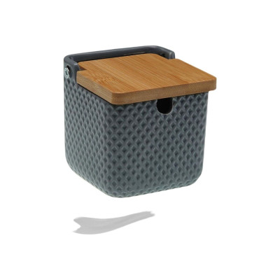 Sucrier Versa Gris Céramique Bambou Dolomite 8,3 x 8,3 x 8,3 cm