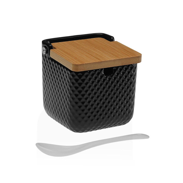 Sucrier Versa Noir Céramique Bambou Dolomite 8,3 x 8,3 x 8,3 cm