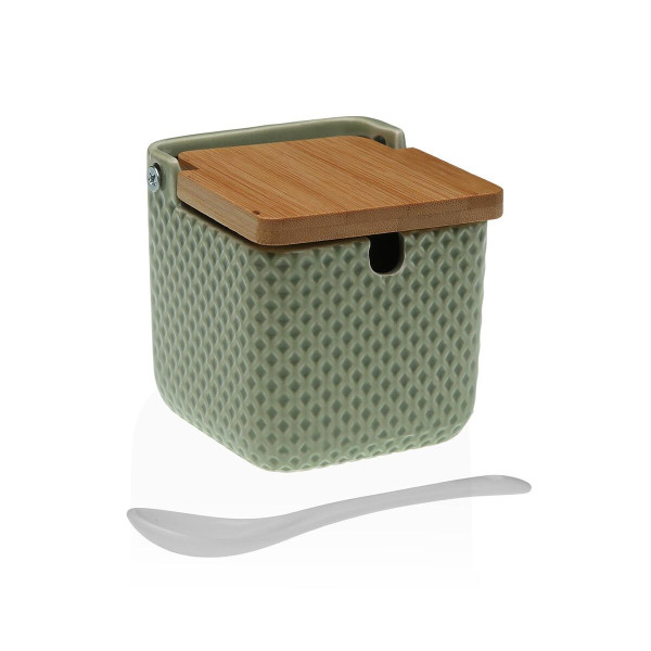 Sucrier Versa Vert Céramique Bambou Dolomite 8,3 x 8,3 x 8,3 cm
