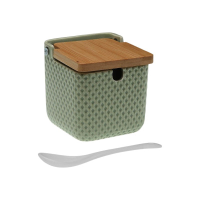 Sucrier Versa Vert Céramique Bambou Dolomite 8,3 x 8,3 x 8,3 cm