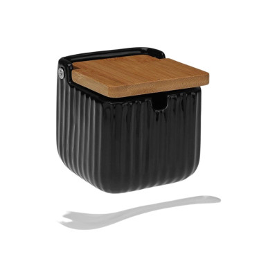 Sucrier Versa Noir Céramique Bambou Dolomite 8,3 x 8,3 x 8,3 cm