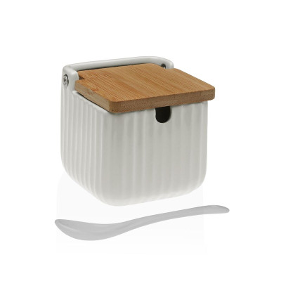 Sucrier Versa Blanc Céramique Bambou Dolomite 8,3 x 8,3 x 8,3 cm