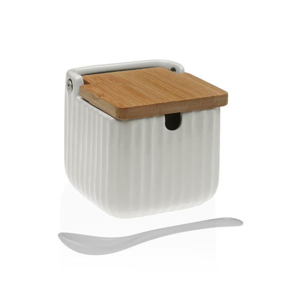 Sucrier Versa Blanc Céramique Bambou Dolomite 8,3 x 8,3 x 8,3 cm